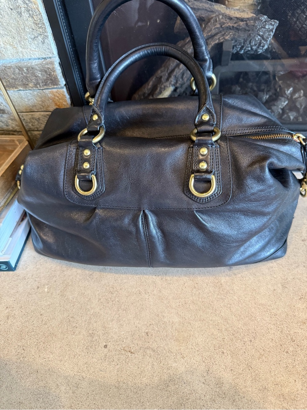 Authentic Coach Madison Black Leather Large Sabrina - Picture 3 of 7